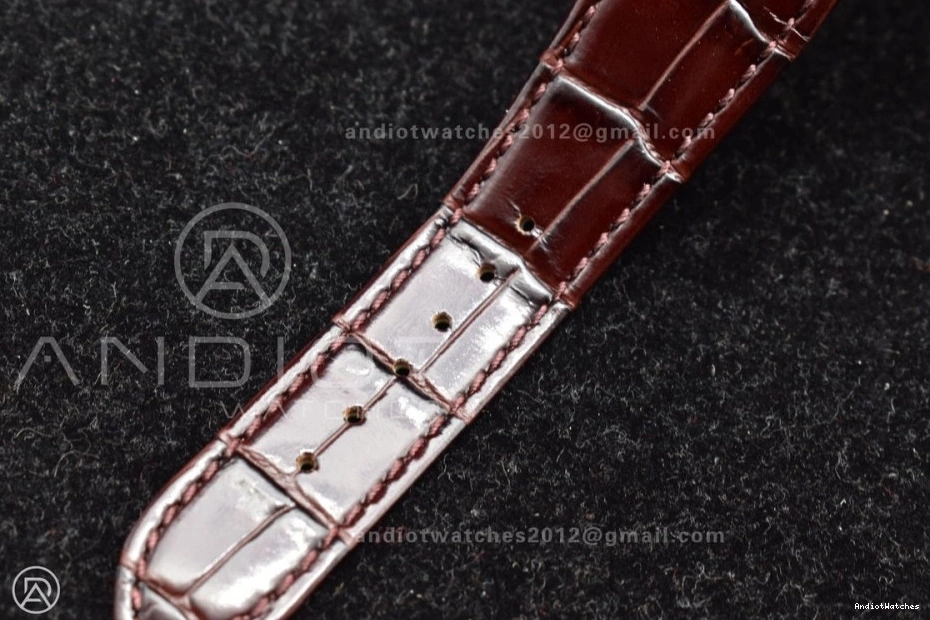 Premium Dial Gray Nautilus GRF Brown Strap 5712 on Best Edition 912 Croco A23J RG SS 0704